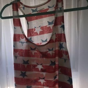 Red white and blue stared tank top